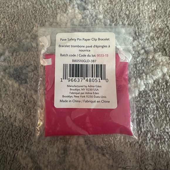 NWT | Adina Eden Pavé Safety Pin Paperclip Bracelet - Picture 4 of 8